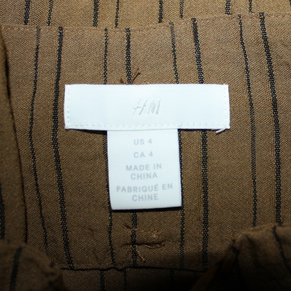 H&M Brown Black Button Front Paper Bag Mini Skirt - Picture 5 of 9